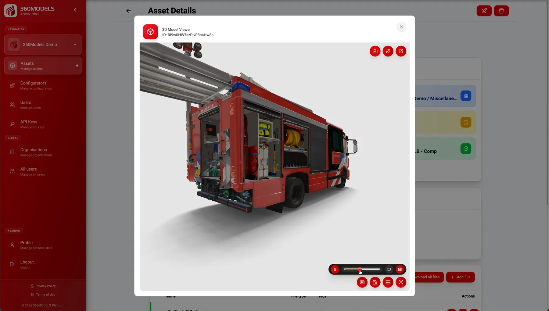 360models 3D object detail view