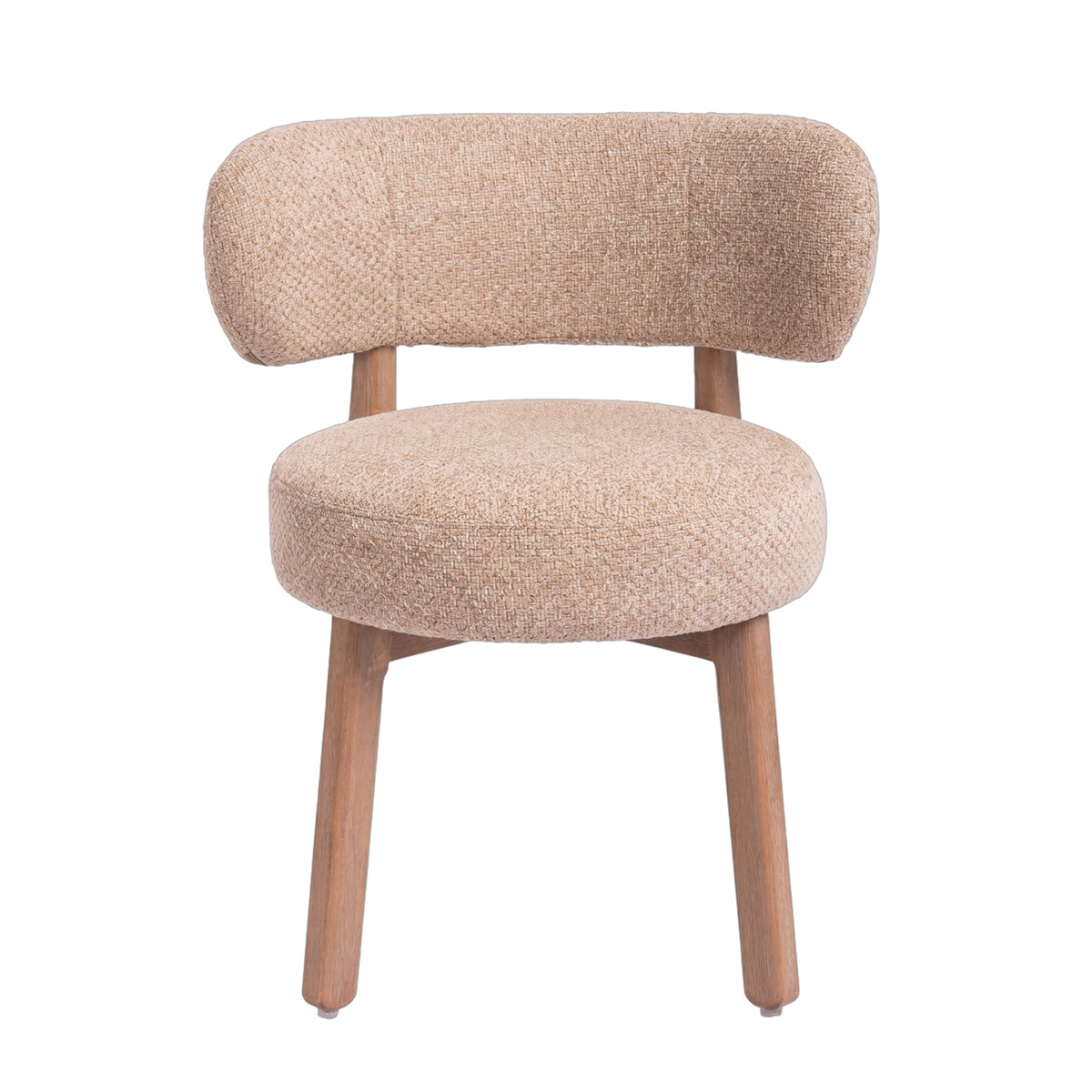 Beige Japandi chair, front view