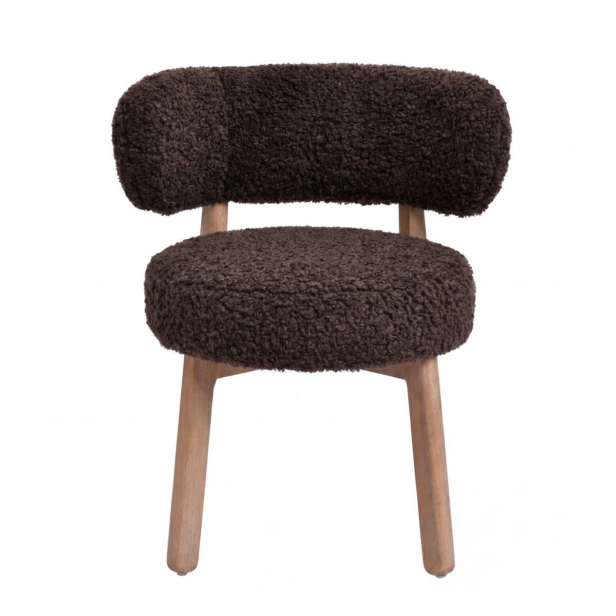 Brown Japandi chair, front view